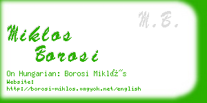 miklos borosi business card